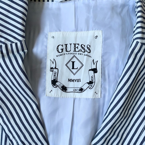 Guess Blue and White Striped Blazer - Picture 9 of 11